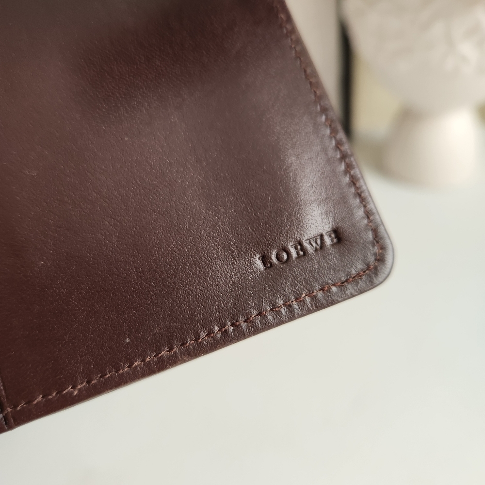 Loewe Blue Denim Anagram Notebook Cover with Brown Leather Trim - Picture 4 of 7